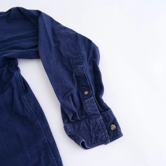 Vintage Gander Mtn Outdoors Navy Heavyweight Button Up Shirt Lt Made In Morocco - Picture 4 of 11